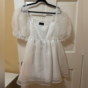 Francesca’s White Babydoll Dress size L